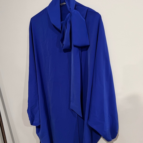 Dubai boutique Tops - Free size blue tie neck blouse💙